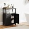 Freestanding Bathroom Storage Cabinet with Open Compartment and Adjustable Shelf